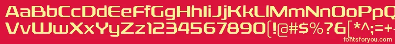 RexliaRg-Schriftart – Gelbe Schriften auf rotem Hintergrund