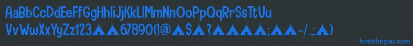 CampingHolidayDemo Font – Blue Fonts on Black Background