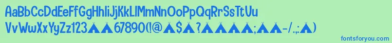 CampingHolidayDemo Font – Blue Fonts on Green Background