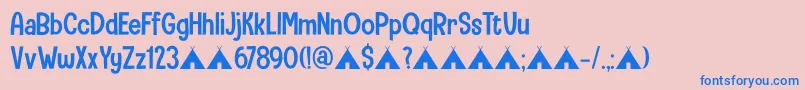 CampingHolidayDemo Font – Blue Fonts on Pink Background