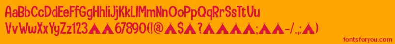 CampingHolidayDemo Font – Red Fonts on Orange Background