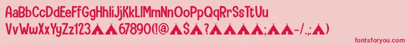 フォントCampingHolidayDemo – ピンクの背景に赤い文字