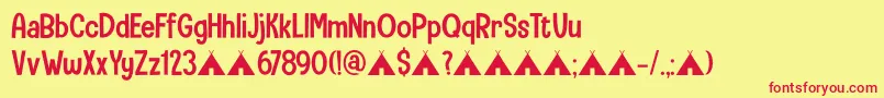 CampingHolidayDemo Font – Red Fonts on Yellow Background