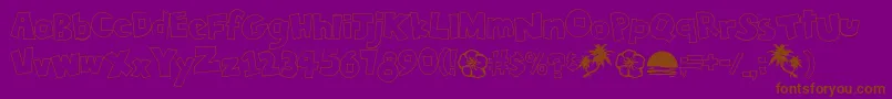 TikiTropicOutline Font – Brown Fonts on Purple Background