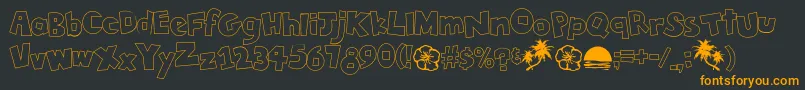 TikiTropicOutline Font – Orange Fonts on Black Background