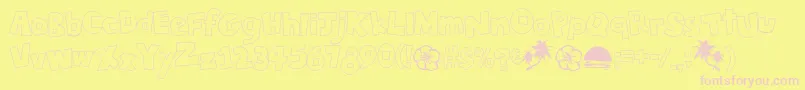 TikiTropicOutline Font – Pink Fonts on Yellow Background