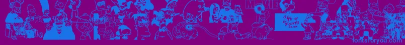 SimpsonsTreehouseOfHorror-Schriftart – Blaue Schriften auf violettem Hintergrund