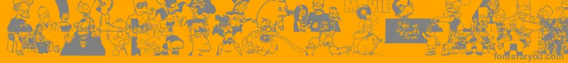 Fonte SimpsonsTreehouseOfHorror – fontes cinzas em um fundo laranja