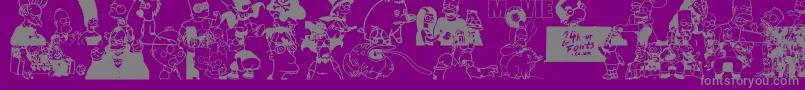 フォントSimpsonsTreehouseOfHorror – 紫の背景に灰色の文字