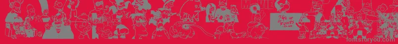 SimpsonsTreehouseOfHorror Font – Gray Fonts on Red Background