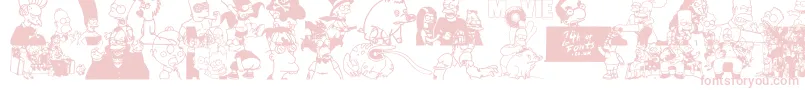 SimpsonsTreehouseOfHorror-Schriftart – Rosa Schriften auf weißem Hintergrund