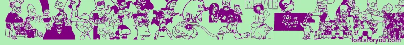 fuente SimpsonsTreehouseOfHorror – Fuentes Moradas Sobre Fondo Verde