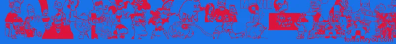 SimpsonsTreehouseOfHorror Font – Red Fonts on Blue Background