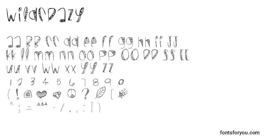 Wildcrazy-fontti – aakkoset, numerot, erikoismerkit