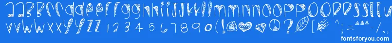 フォントWildcrazy – 青い背景に白い文字