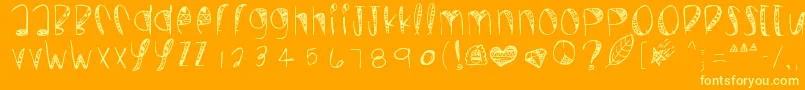 Wildcrazy-Schriftart – Gelbe Schriften auf orangefarbenem Hintergrund