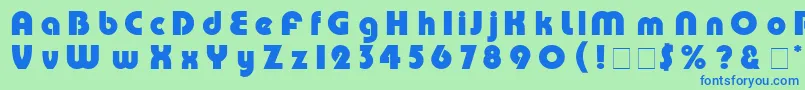 Pump Font – Blue Fonts on Green Background