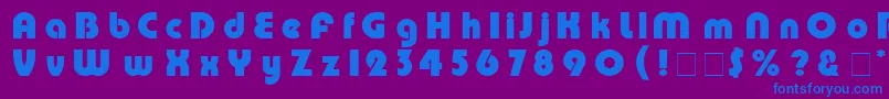 Pump Font – Blue Fonts on Purple Background