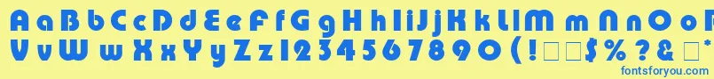 Pump Font – Blue Fonts on Yellow Background