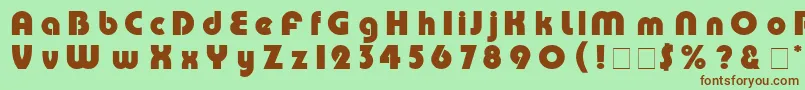 Pump Font – Brown Fonts on Green Background