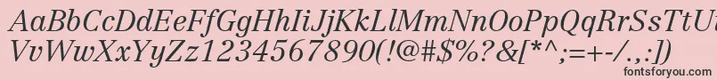 CentennialltstdLightitalic Font – Black Fonts on Pink Background