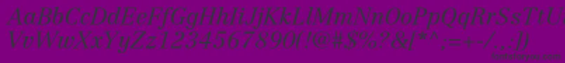 CentennialltstdLightitalic Font – Black Fonts on Purple Background