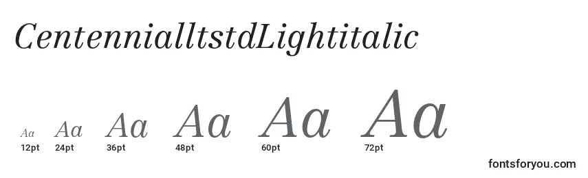 Размеры шрифта CentennialltstdLightitalic