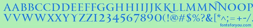 PfmonumentaproRegular Font – Blue Fonts on Green Background