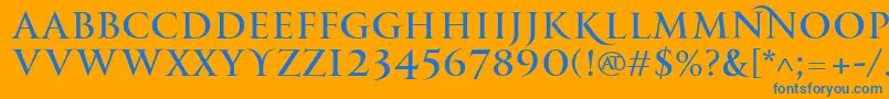 PfmonumentaproRegular Font – Blue Fonts on Orange Background