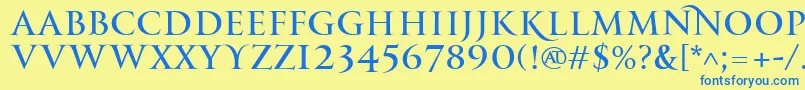 PfmonumentaproRegular Font – Blue Fonts on Yellow Background