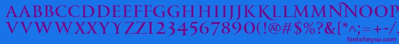 PfmonumentaproRegular Font – Purple Fonts on Blue Background