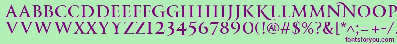 PfmonumentaproRegular Font – Purple Fonts on Green Background