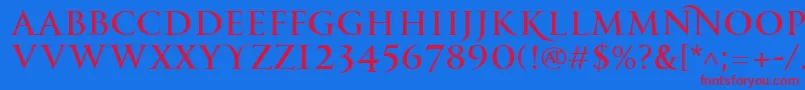 PfmonumentaproRegular Font – Red Fonts on Blue Background