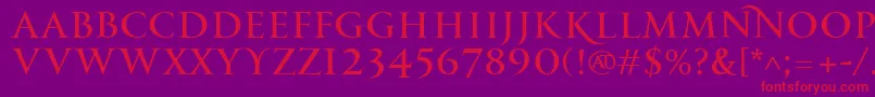 PfmonumentaproRegular Font – Red Fonts on Purple Background