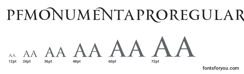 Размеры шрифта PfmonumentaproRegular
