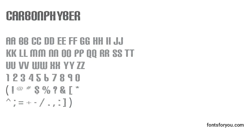 Шрифт Carbonphyber – алфавит, цифры, специальные символы