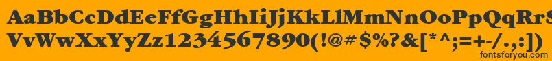 Шрифт ItcGaramondLtUltra – чёрные шрифты на оранжевом фоне