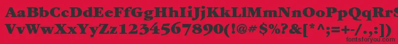 フォントItcGaramondLtUltra – 赤い背景に黒い文字