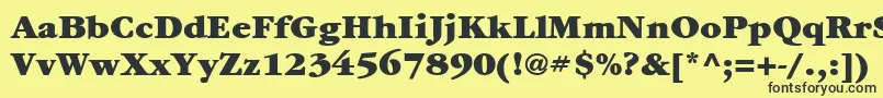 Шрифт ItcGaramondLtUltra – чёрные шрифты на жёлтом фоне