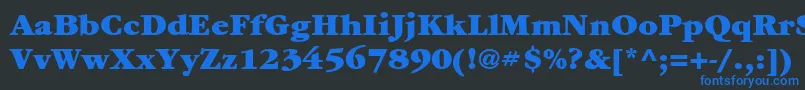 ItcGaramondLtUltra-Schriftart – Blaue Schriften auf schwarzem Hintergrund