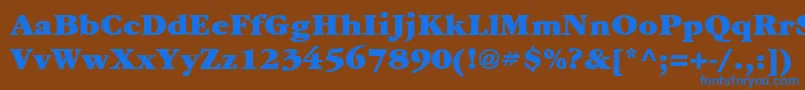 ItcGaramondLtUltra-Schriftart – Blaue Schriften auf braunem Hintergrund