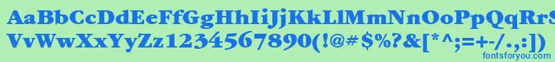 Шрифт ItcGaramondLtUltra – синие шрифты на зелёном фоне