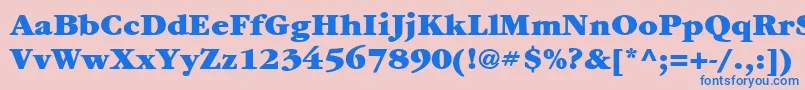 Шрифт ItcGaramondLtUltra – синие шрифты на розовом фоне