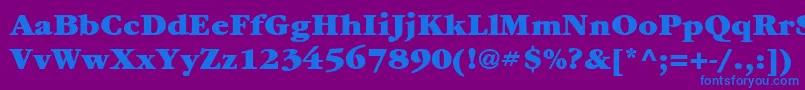 フォントItcGaramondLtUltra – 紫色の背景に青い文字