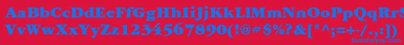 ItcGaramondLtUltra-Schriftart – Blaue Schriften auf rotem Hintergrund