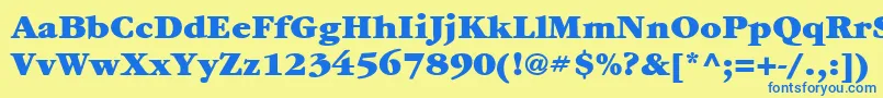 Шрифт ItcGaramondLtUltra – синие шрифты на жёлтом фоне
