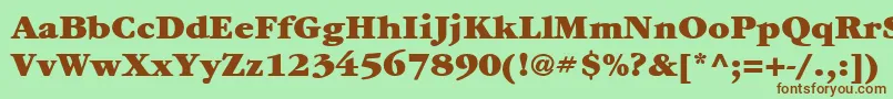 ItcGaramondLtUltra-Schriftart – Braune Schriften auf grünem Hintergrund
