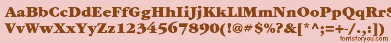 Шрифт ItcGaramondLtUltra – коричневые шрифты на розовом фоне