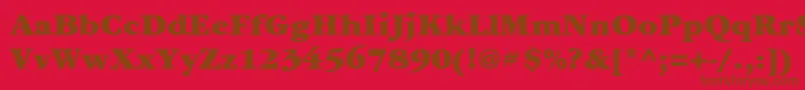 フォントItcGaramondLtUltra – 赤い背景に茶色の文字