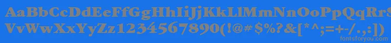 フォントItcGaramondLtUltra – 青い背景に灰色の文字